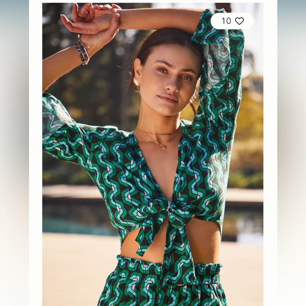 Anthropologie tie front swimsuit cover up